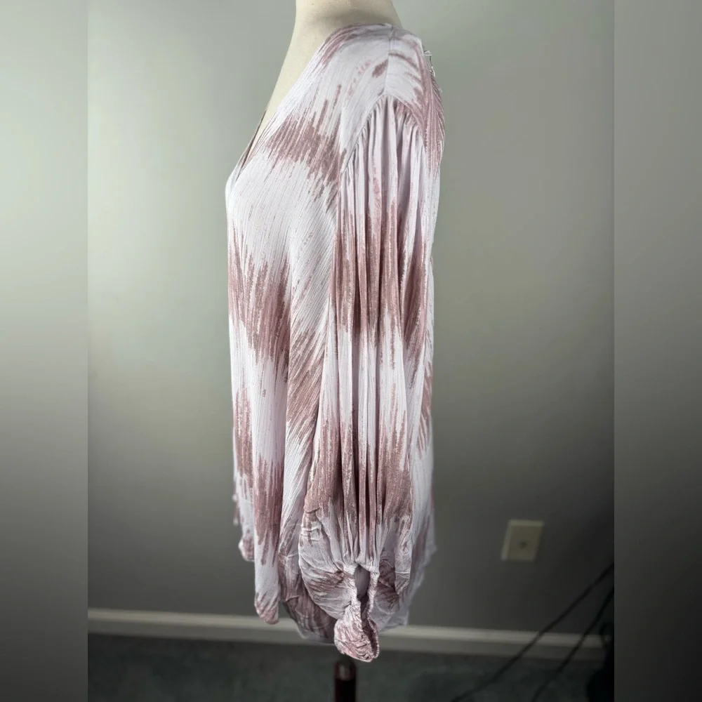 EMILY WONDER Mauve Artsy V Neck Abstract Print Tunic Top Blouse 2X New NWT - Picture 6 of 11
